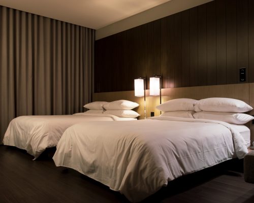 Standard double beds hotel room